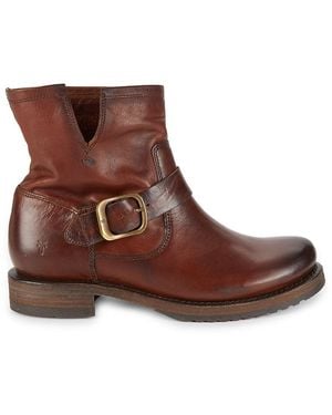 Frye Veronica Leather Booties - Brown