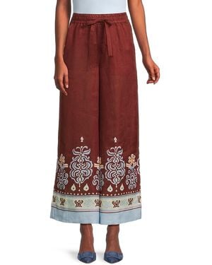 A.L.C. A. L.C. Emmett Wide-Leg Linen Pants - Red
