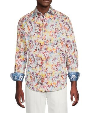 Robert Graham Splash Of Color Printed Cotton Button-Front Shirt - Multicolor
