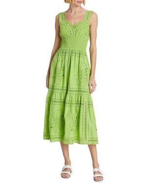 Rails Fawn Eyelet Sweetheart Midi-Dress - Green