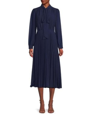 Mikael Aghal Accordion Pleat Midi-dress - Blue
