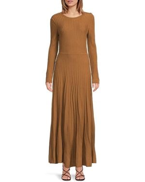 Ba&sh Robe Jazia Ribbed Wool-blend Maxi Dress - Brown