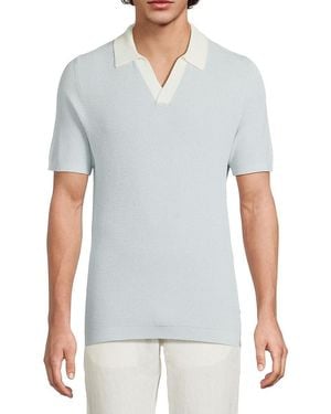 Onia Textured Cotton Johnny Collar Polo Shirt - Grey