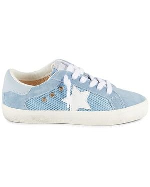 Vintage Havana Malaine Leather Low Top Trainers - Blue