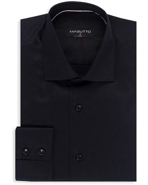 MASUTTO Classic Fit Solid Dress Shirt - Blue