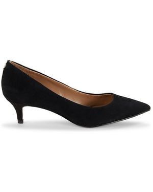 Sam Edelman Dori 43mm Suede Kitten Heel Court Shoes - Black
