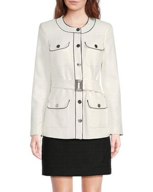 Karl Lagerfeld Belted Patch-pocket Jacket - Natural