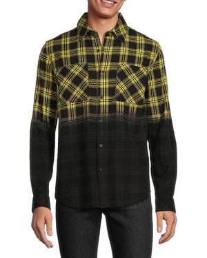 ELEVEN PARIS Checked Regular Fit Colorblock Shirt - Blue