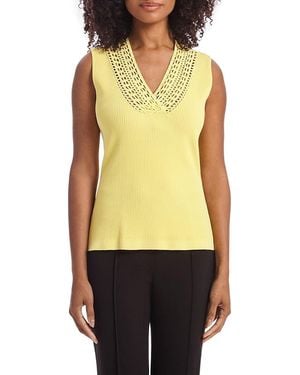 Capsule 121 Extensive Ribbed Crochet Jumper Vest - Yellow