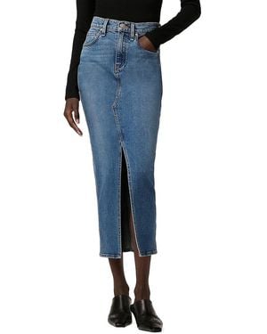 Hudson Jeans Reconstructed Denim Midi-Skirt - Blue
