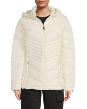 Calvin Klein Quilted Hooded Jacket - Natural