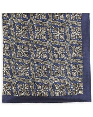 Robert Graham Medallion Silk Pocket Square - Gray