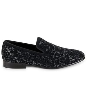 Robert Graham Embellished Leather Loafers - Black