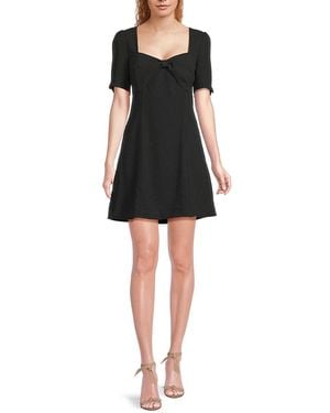 Stellah Bow A-Line Minidress - Black