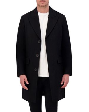 Kenneth Cole Soid Wool Blend Topcoat - Black