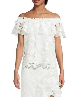 Emanuel Ungaro Estrella Lace Off-The-Shoulder Blouse - White