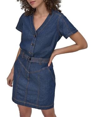 DKNY Belted Denim Minidress - Blue
