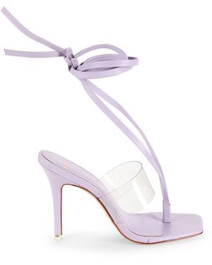 Black Suede Studio Melanie Thong Toe Sandals - Pink