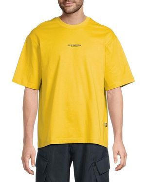 G-Star Logo Cotton T-Shirt - Yellow