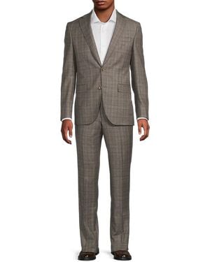 Jack Victor Esprit Plaid Wool Suit - Grey