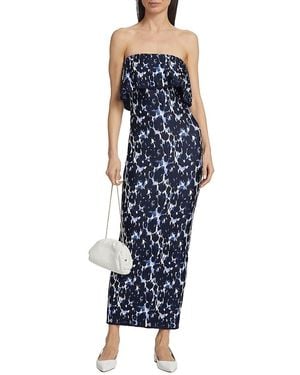 Lela Rose Alexandra Strapless Maxi Dress - Blue