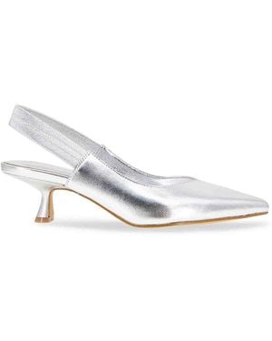 BCBGeneration 51Mm Kayla Kitten Heel Metallic Slingback Court Shoes - White