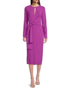 Reiss Valentina Belted Midi Dress - Purple