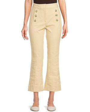 10 Crosby Derek Lam Cropped Bootcut Cotton-Blend Trousers - Natural