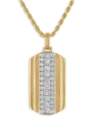 Esquire Plated Sterling & 2.00 Tcw Lab-Grown Diamond Dog Tag Pendant Necklace - Metallic