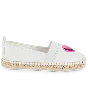 Karl Lagerfeld Manika Heart Espadrille Court Shoes - White