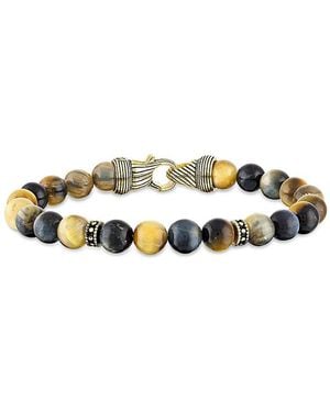 Esquire 14k Goldplated Sterling Silver & Golden Tiger Eye Beaded Bracelet - White