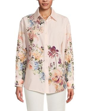 Wdny Floral Print Button-Front Blouse - White