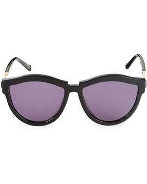 Karen Walker Harvest Hybrid 57mm Round Sunglasses - Purple
