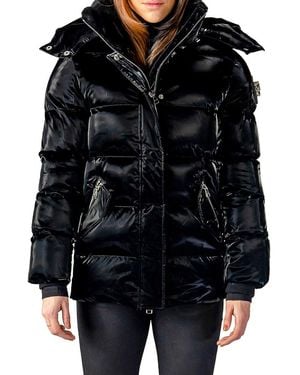 Woodpecker Faux Fur-Lined Puffer Coat - Black
