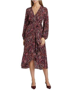 Kobi Halperin Dorothy Paisley Wrap Dress - Red