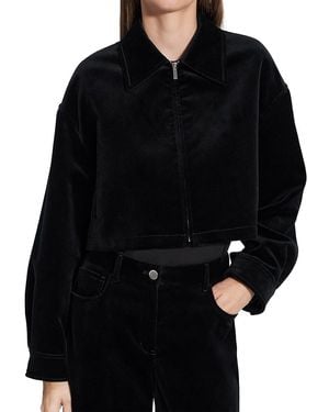 Theory Aline Cropped Zip-front Jacket - Black