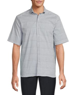 Luchiano Visconti Micro Geometric Print Shirt - Grey