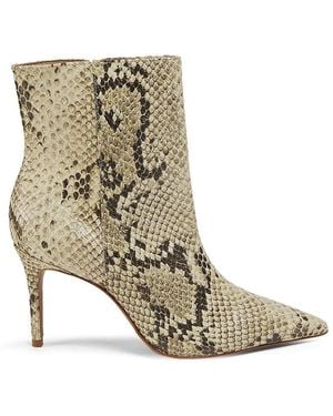 SCHUTZ SHOES Mikki 90Mm Snakeskin Print Leather Ankle Boots - Natural