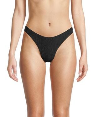 MILLY Smocked Bikini Bottom - Black