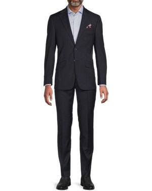 Ben Sherman Slim Fit Check Suit - Blue