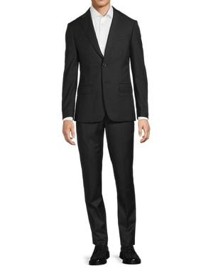 Calvin Klein Solid Two-Button Slim-Fit Suit - Black