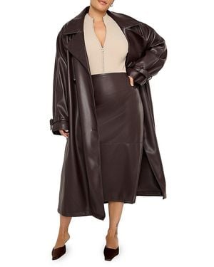 GOOD AMERICAN Better Than Leather Midi-Skirt - Brown