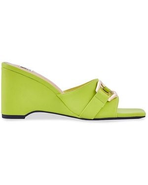 Ninety Union Metallic Wedge Sandals - Green