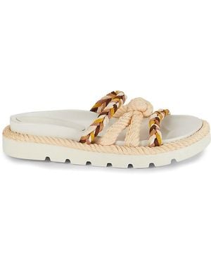 SCHUTZ SHOES Mel Braided Strappy Slides - Multicolour