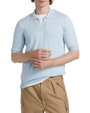 Saks Fifth Avenue Collection Johnny Collar Polo - Blue