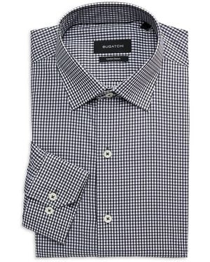 Bugatchi Arthur Comfort Stretch Gingham Dress Shirt - Blue