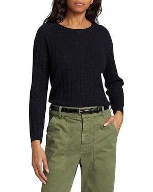 Nili Lotan Alise Silk Rib-Knit Jumper - Blue