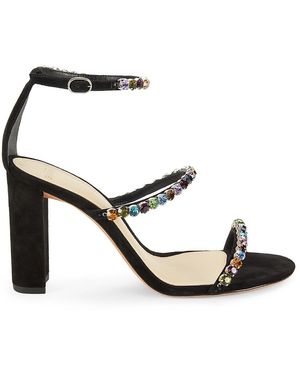 Alexandre Birman Alexa 91Mm Crystal Embellished Suede Sandals - Black