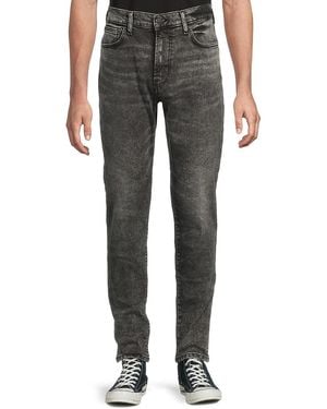 Hudson Jeans Zane Skinny Fit Whiskered Jeans - Black