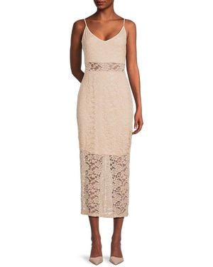 Bebe Lace Midi Dress - Natural